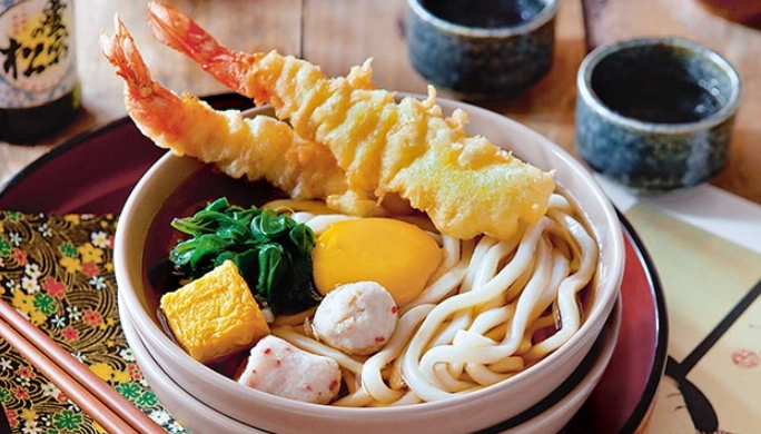 udon soup with tempura
